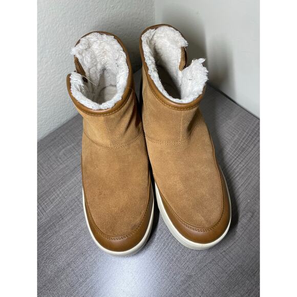 Koolaburra Ugg Chestnut Suede Leather Tynlee Zip Low Bootie Womens 11 Mens 9.5 - Picture 6 of 16